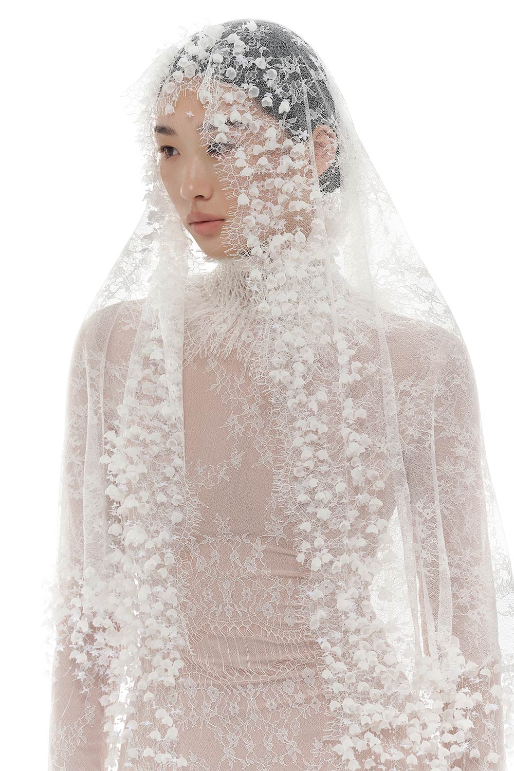 White Flowers Headscarf