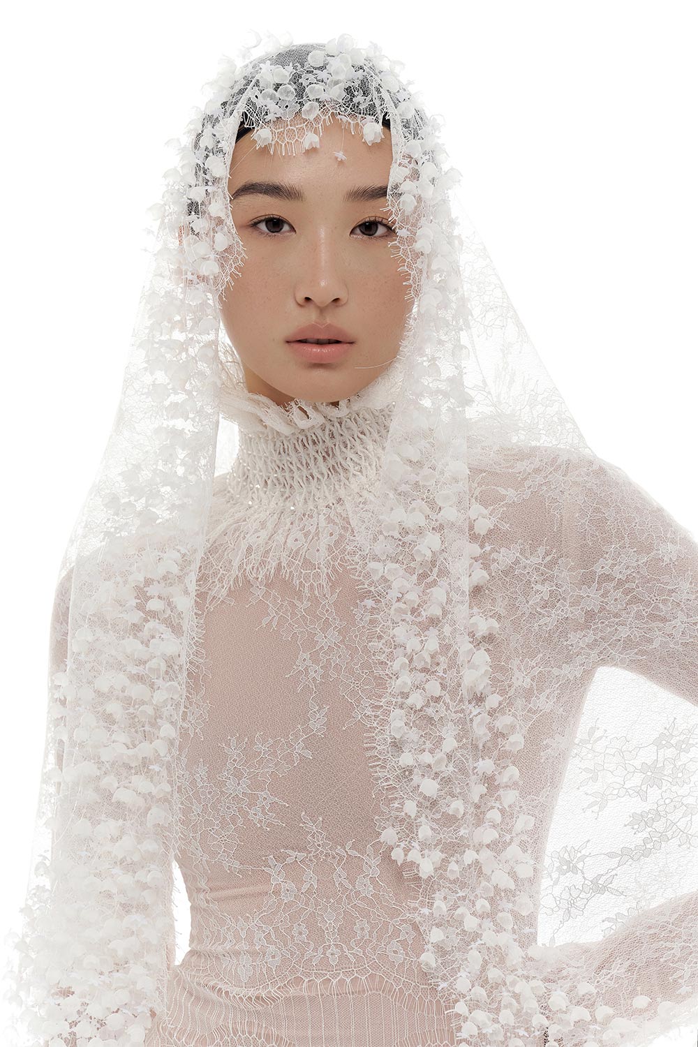 White Flowers Headscarf