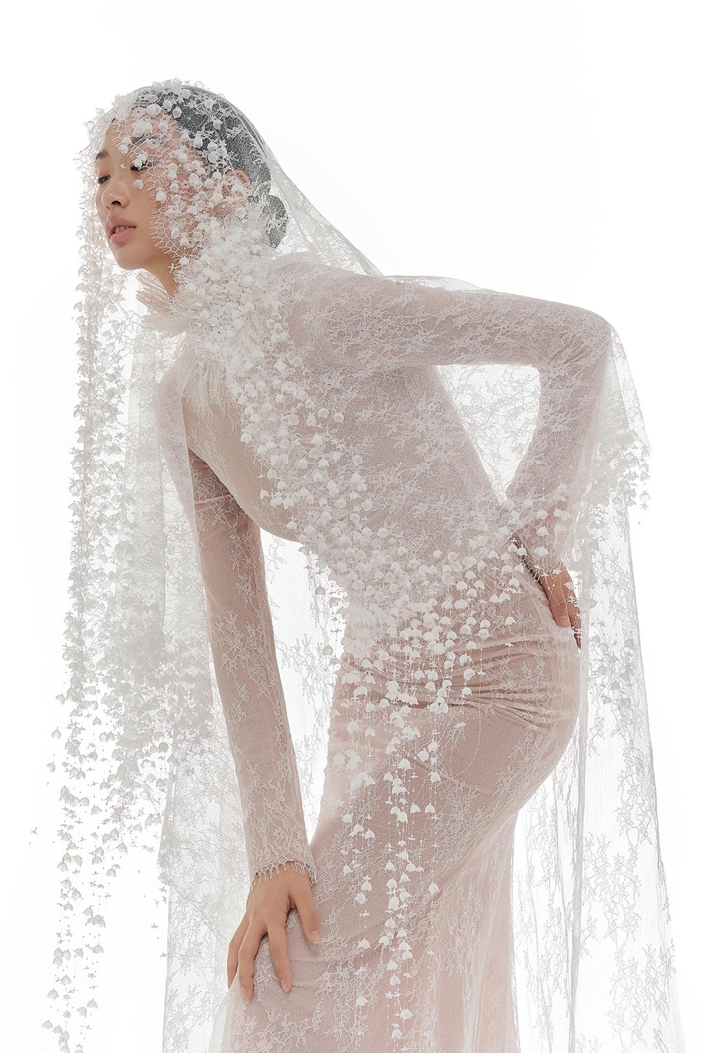 White Flowers Headscarf