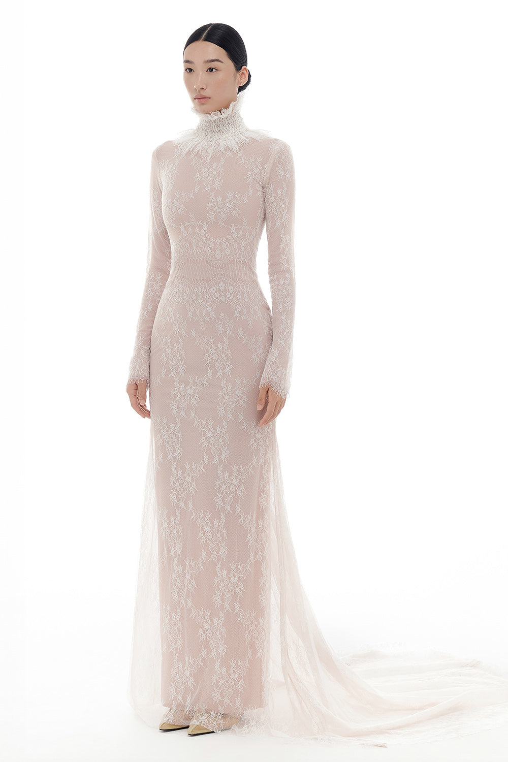 White Floral Lace Maxi Dress