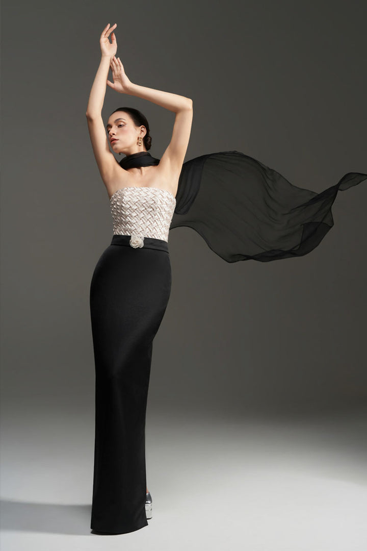 Morgan Straight Across Neck Crochet Maxi Dress - MEAN BLVD