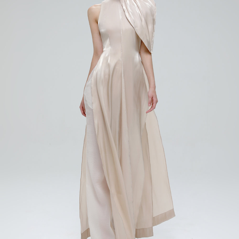 Morning Dew Draped Ao Dai Set - MEAN BLVD