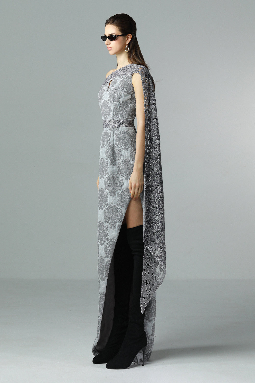 Murmur Asymmetric Neck Maxi Dress - MEAN BLVD