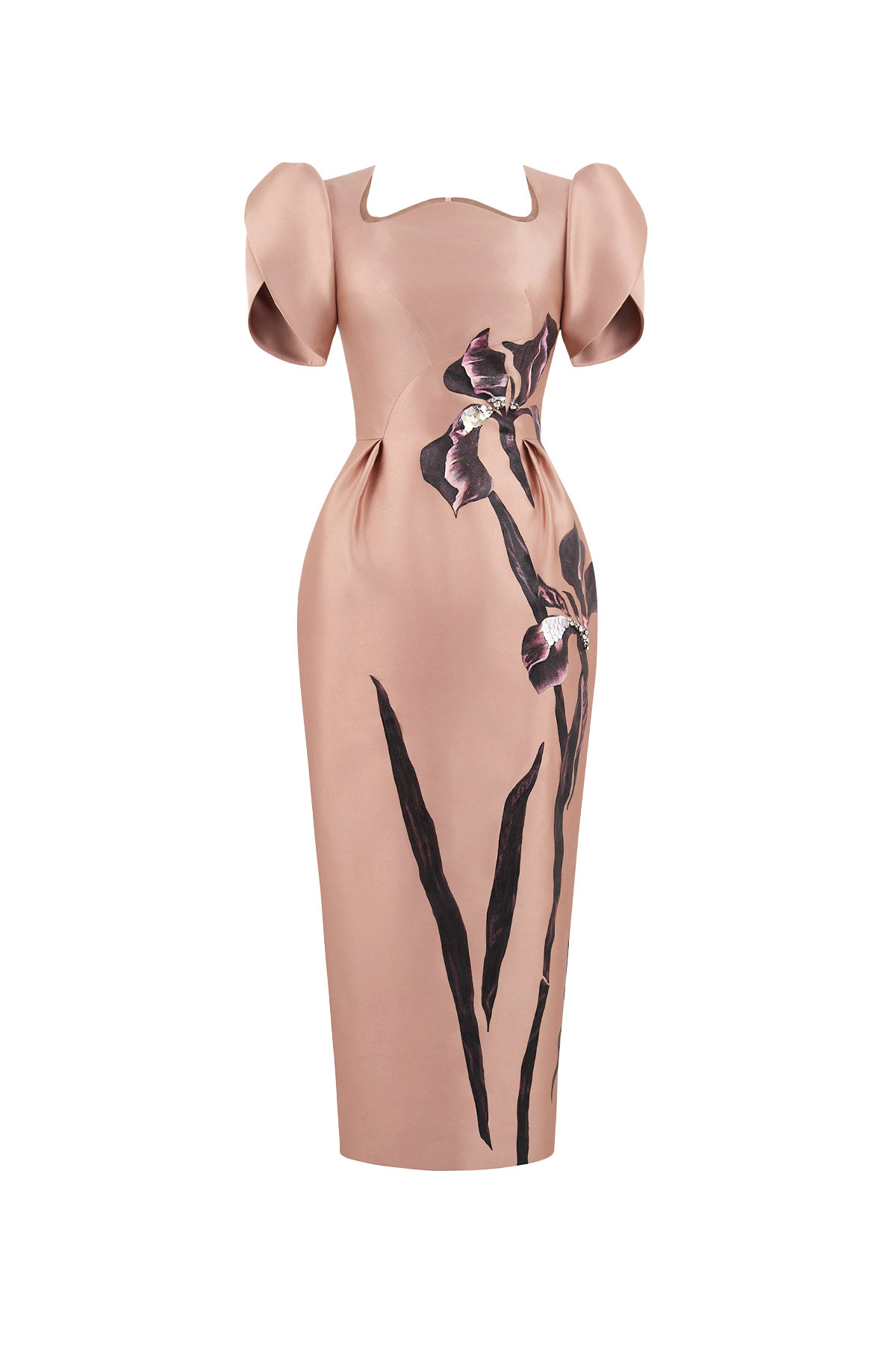 Women's Myrica Tulip Sleeve Midi Dress Beige XS/S/M/L/XL/Customize MEAN BLVD Beige / M