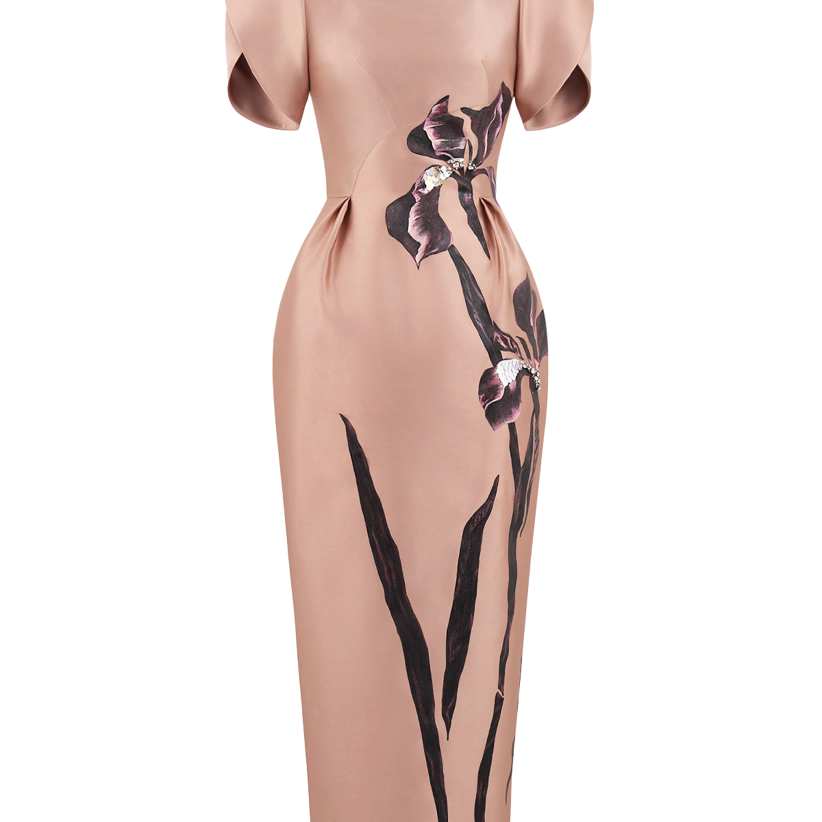 Women's Myrica Tulip Sleeve Midi Dress Beige XS/S/M/L/XL/Customize MEAN BLVD Beige / M