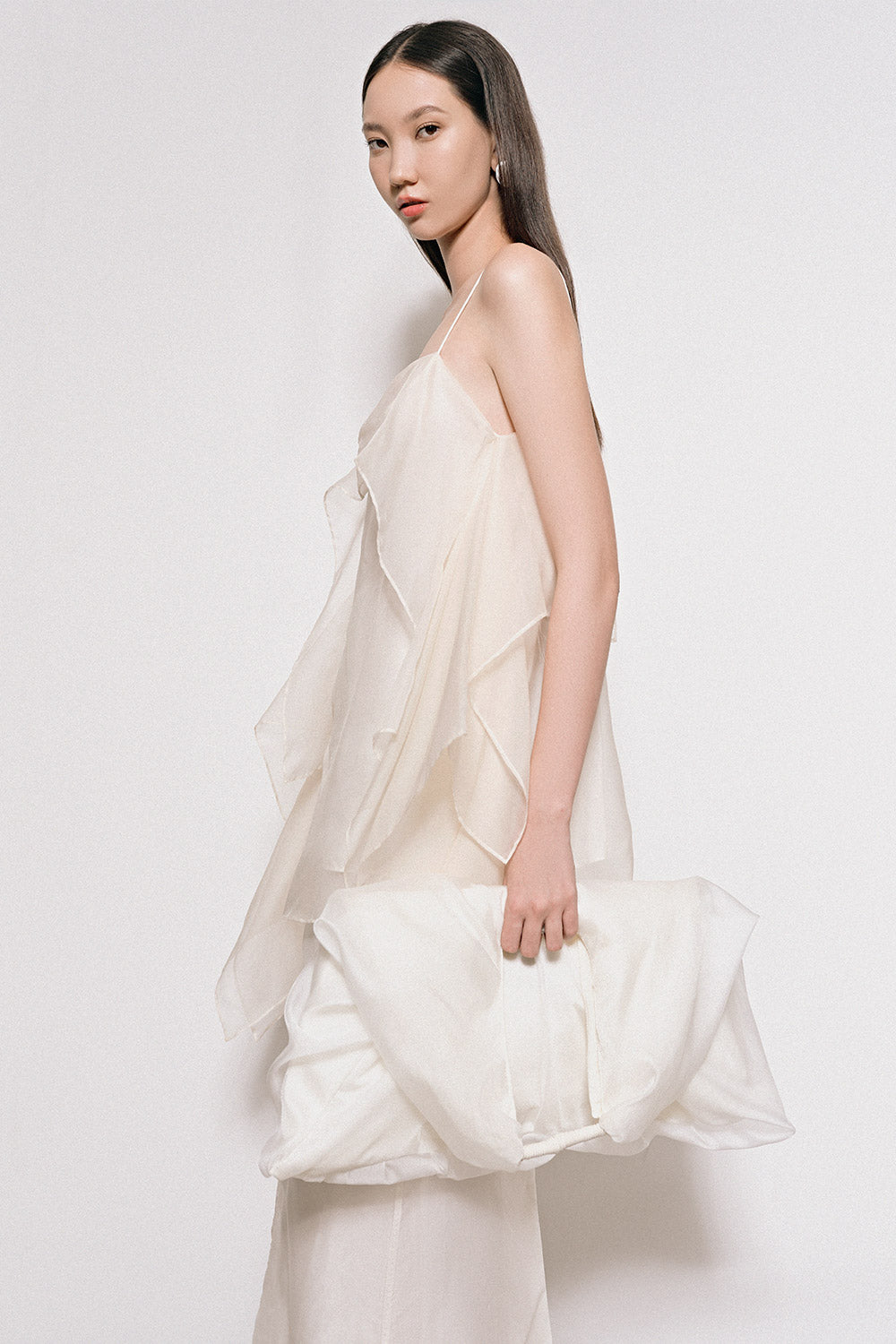 Leia Straight Layered Organza Maxi Skirt