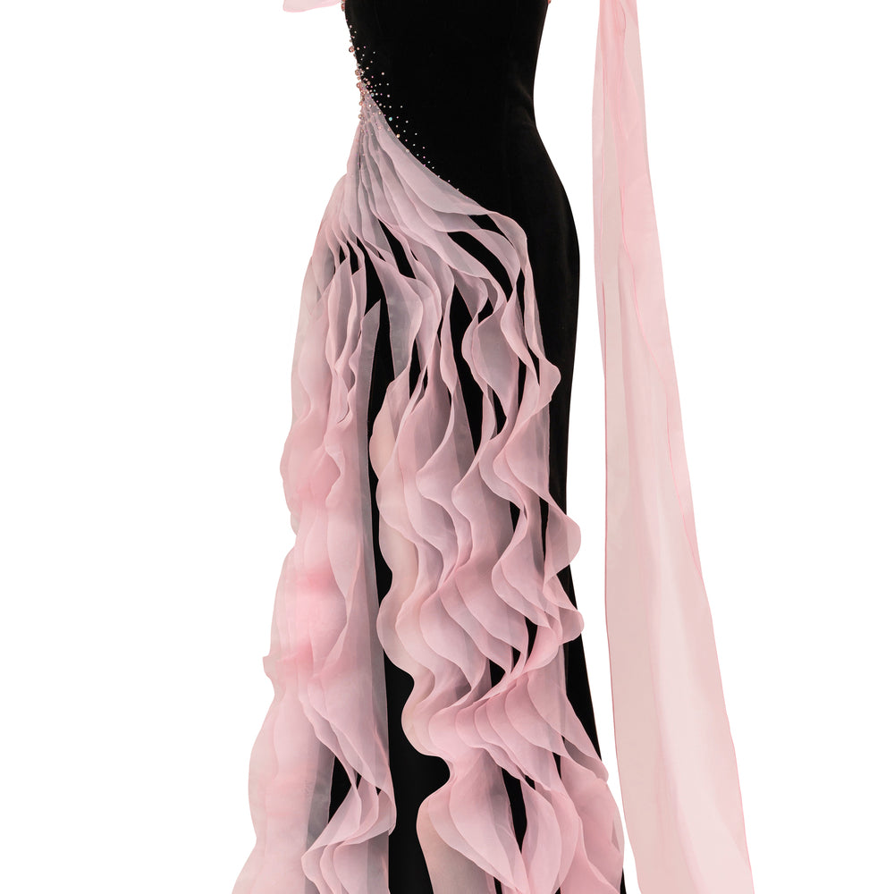 Elara Sheath Rhinestone Maxi Dress