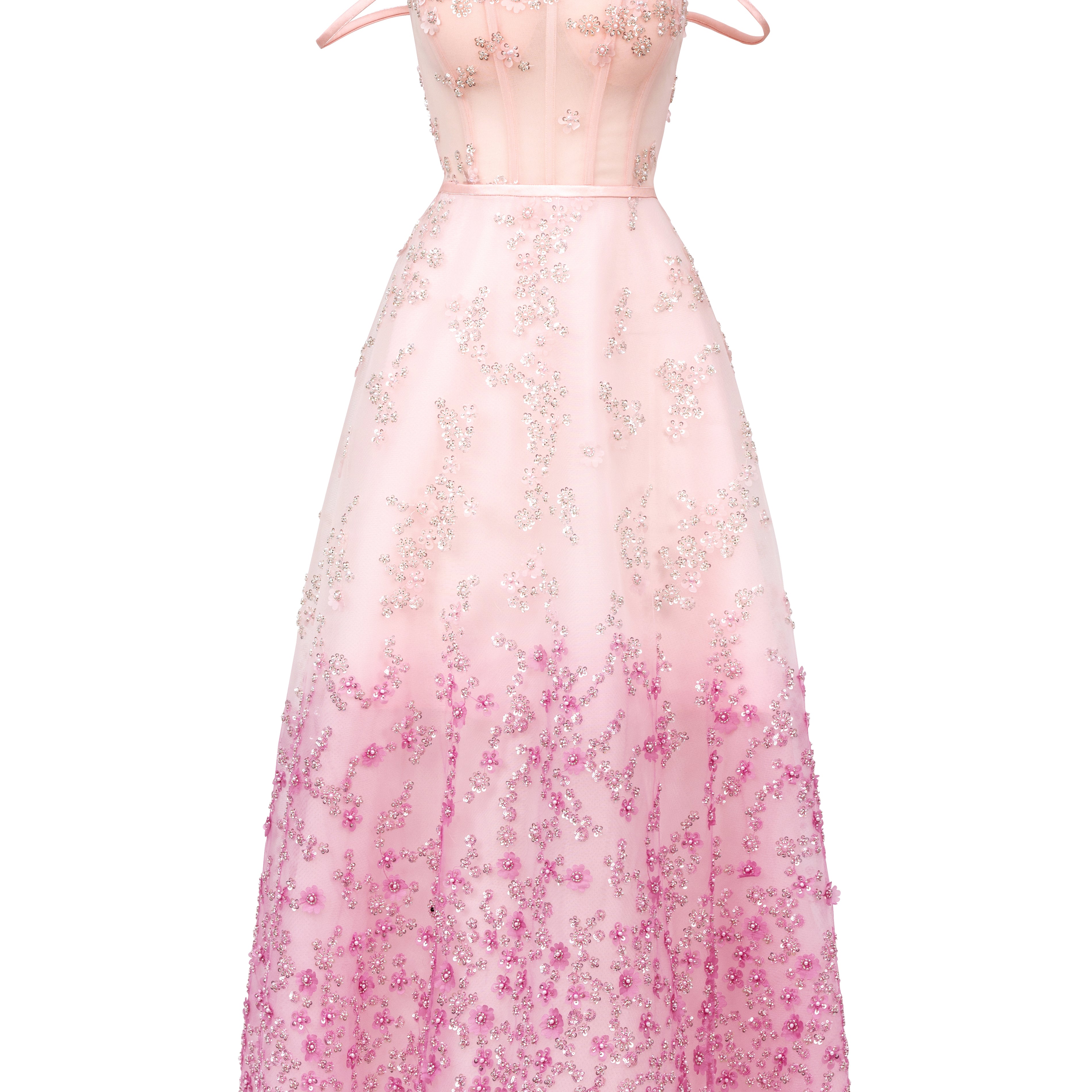 Jordan A-line Cold Shoulder Sleeved Polyester Maxi Dress