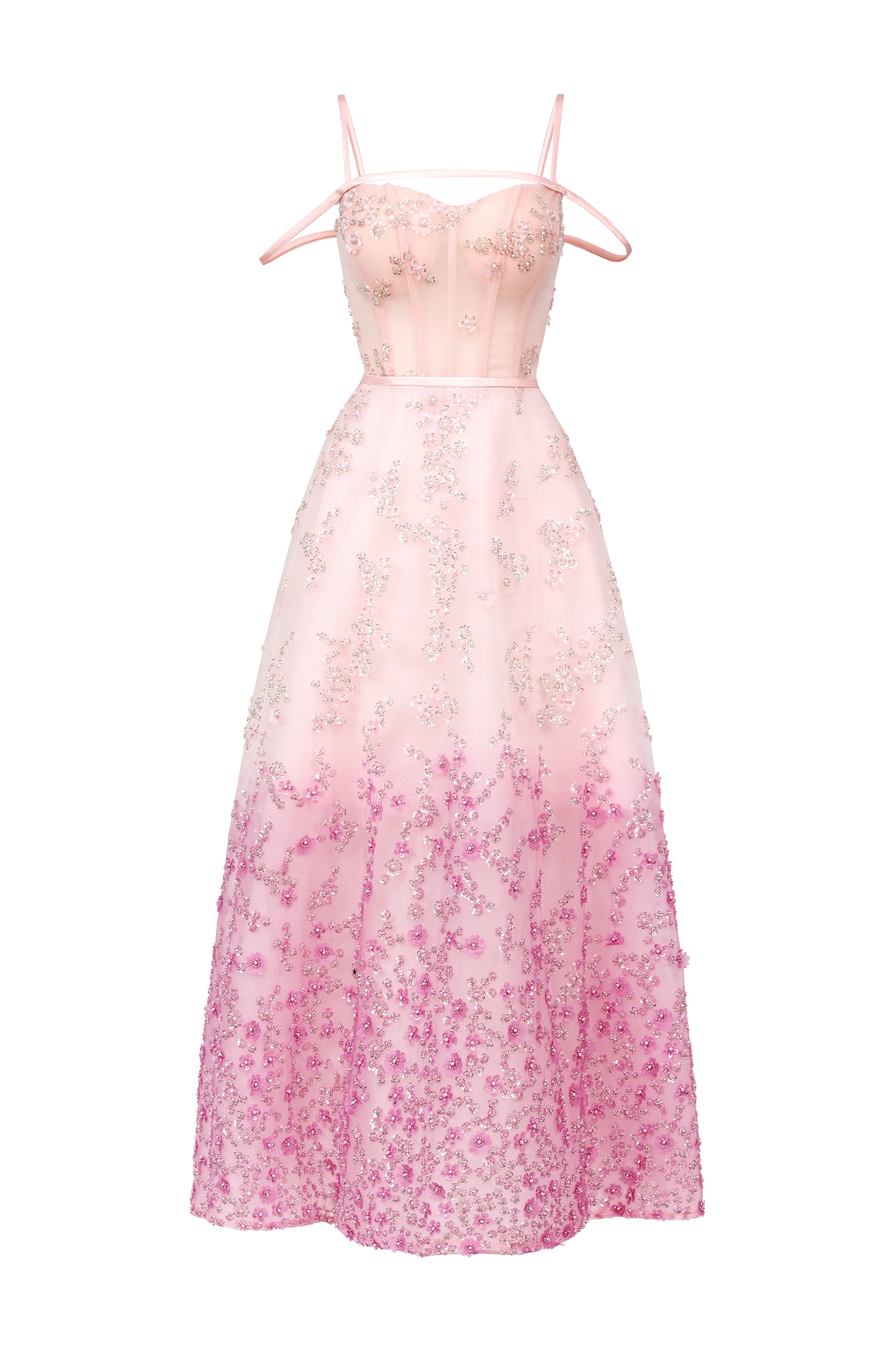 Women's Jordan A-line Cold Shoulder Sleeved Polyester Maxi Dress XXS/XS/S/M/L/XL/XXL/3XL/Customize Pink/Light Pink MEAN BLVD Women's Jordan A-line Cold Shoulder Sleeved Polyester Maxi Dress XXS/XS/S/M/L/XL/XXL/3XL/Customize Pink/Light Pink MEAN BLVD