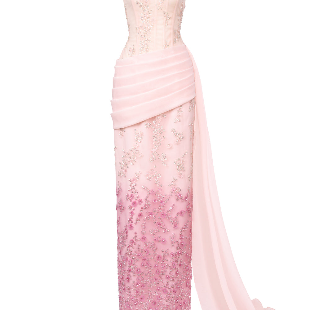 Samara Sheath Corset Waist Polyester Maxi Dress