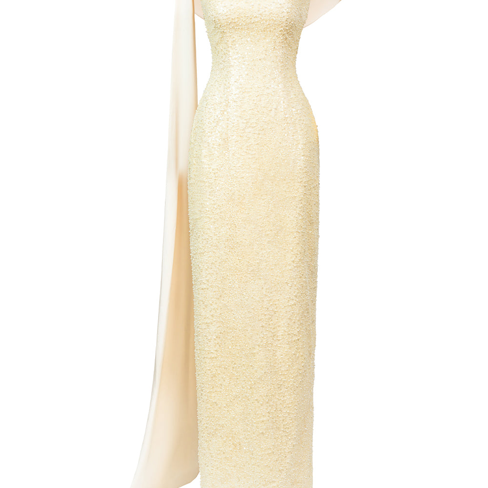 Aitana Sheath Open Back Polyester Maxi Dress