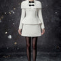 Nancy A-line Back Zipper Tweed Mini Skirt