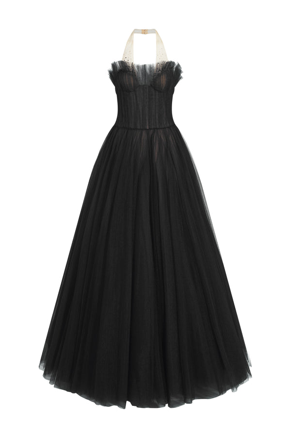 Nancy Halter Neck Ruffle Maxi Dress - MEAN BLVD