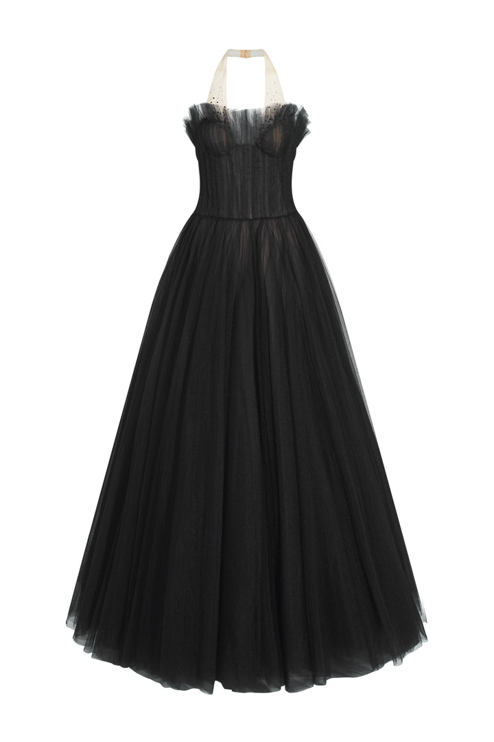 Nancy Halter Neck Ruffle Maxi Dress - MEAN BLVD