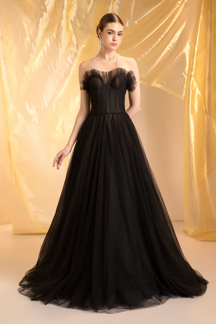 Nancy Halter Neck Ruffle Maxi Dress - MEAN BLVD