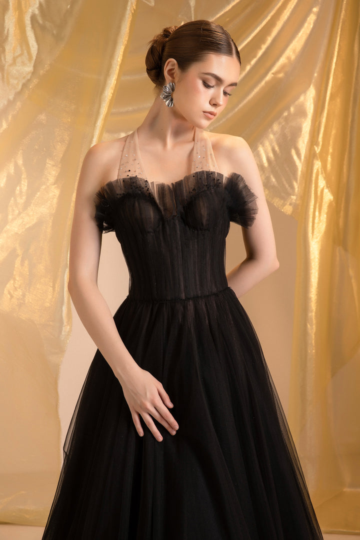 Nancy Halter Neck Ruffle Maxi Dress - MEAN BLVD