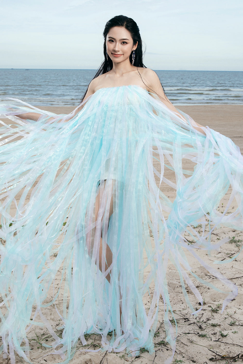 LEINWANDE ラインヴァンドmixed fringe maxi dress レディース LEINWANDE ラインヴァンドmixed fringe maxi dress