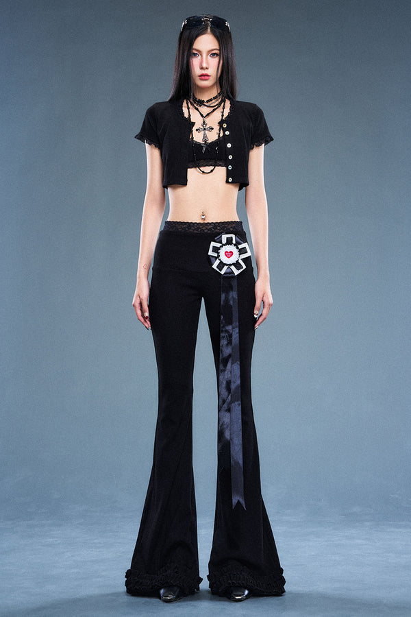 Nikita Straight Ruffle Pants - MEAN BLVD