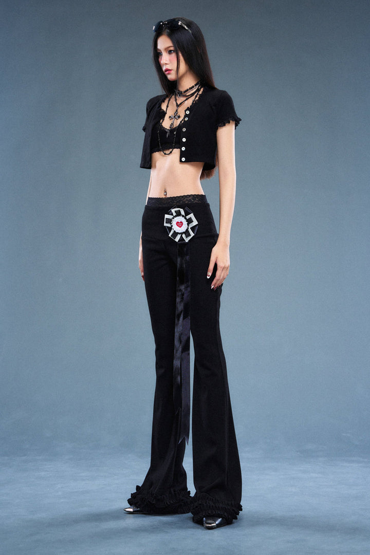 Nikita Straight Ruffle Pants - MEAN BLVD