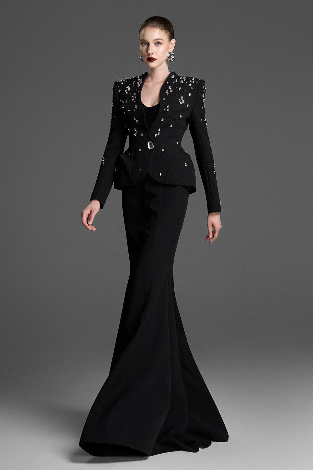 Noelia Peplum Rhinestones Blazer - MEAN BLVD