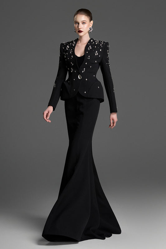 Noelia Peplum Rhinestones Blazer - MEAN BLVD