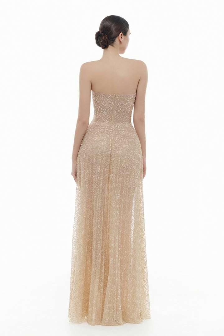 Noémie Straight Across Neck Bead Maxi Dress - MEAN BLVD