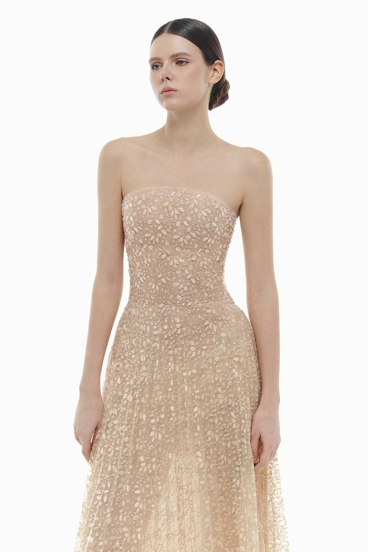 Noémie Straight Across Neck Bead Maxi Dress - MEAN BLVD