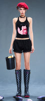 Noir Bubble Cotton Shorts - MEAN BLVD