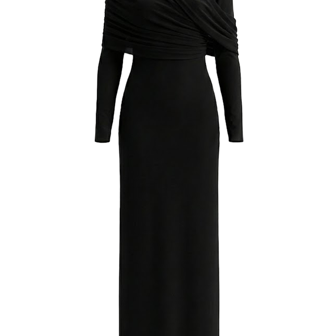 Noira Sheath Draped Maxi Dress - MEAN BLVD