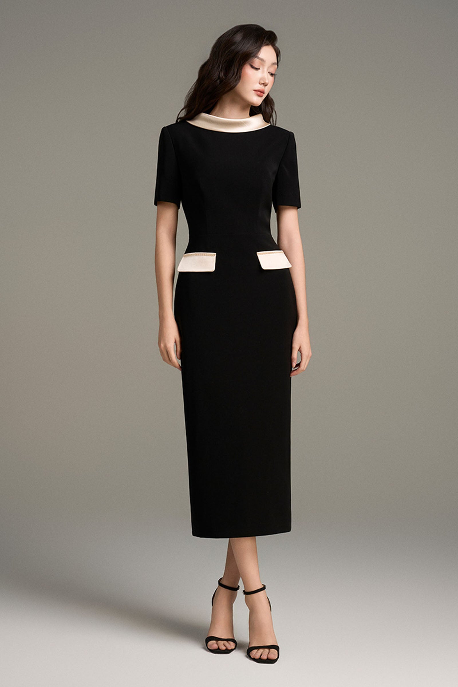 Noirelle Boat Neck Midi Dress - MEAN BLVD