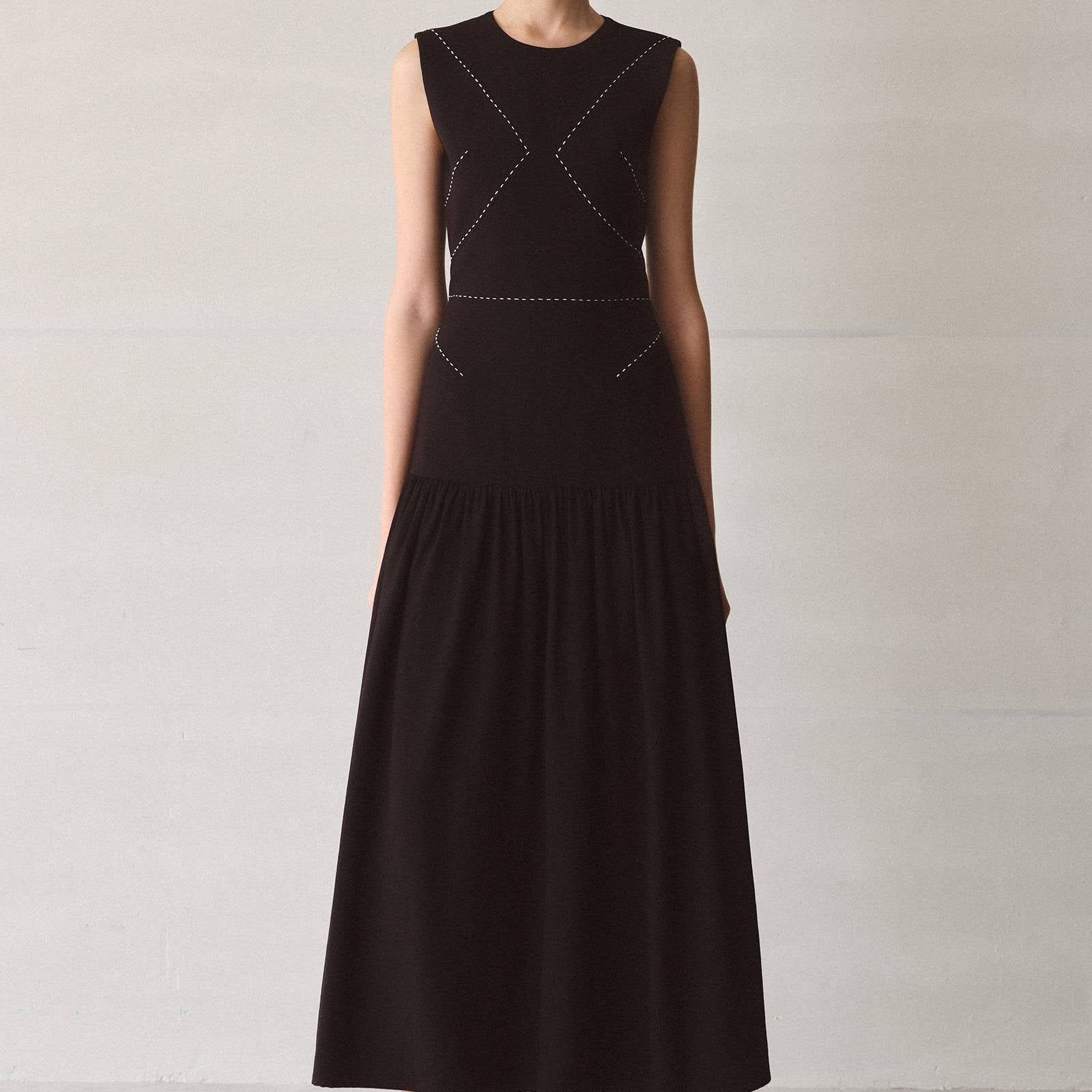 Norma A-line Gathering Midi Dress - MEAN BLVD