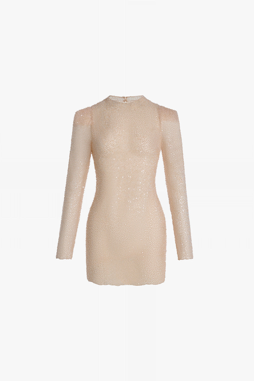 Maven Elegance Beaded Lace Mini Dress 3