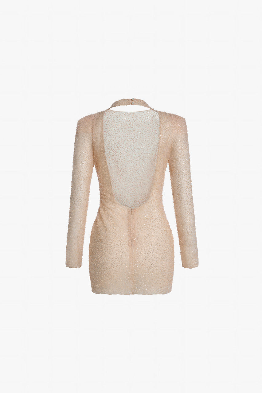 Maven Elegance Beaded Lace Mini Dress 4