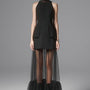Olivia Drop Waist See-Through Tulle Maxi Skirt