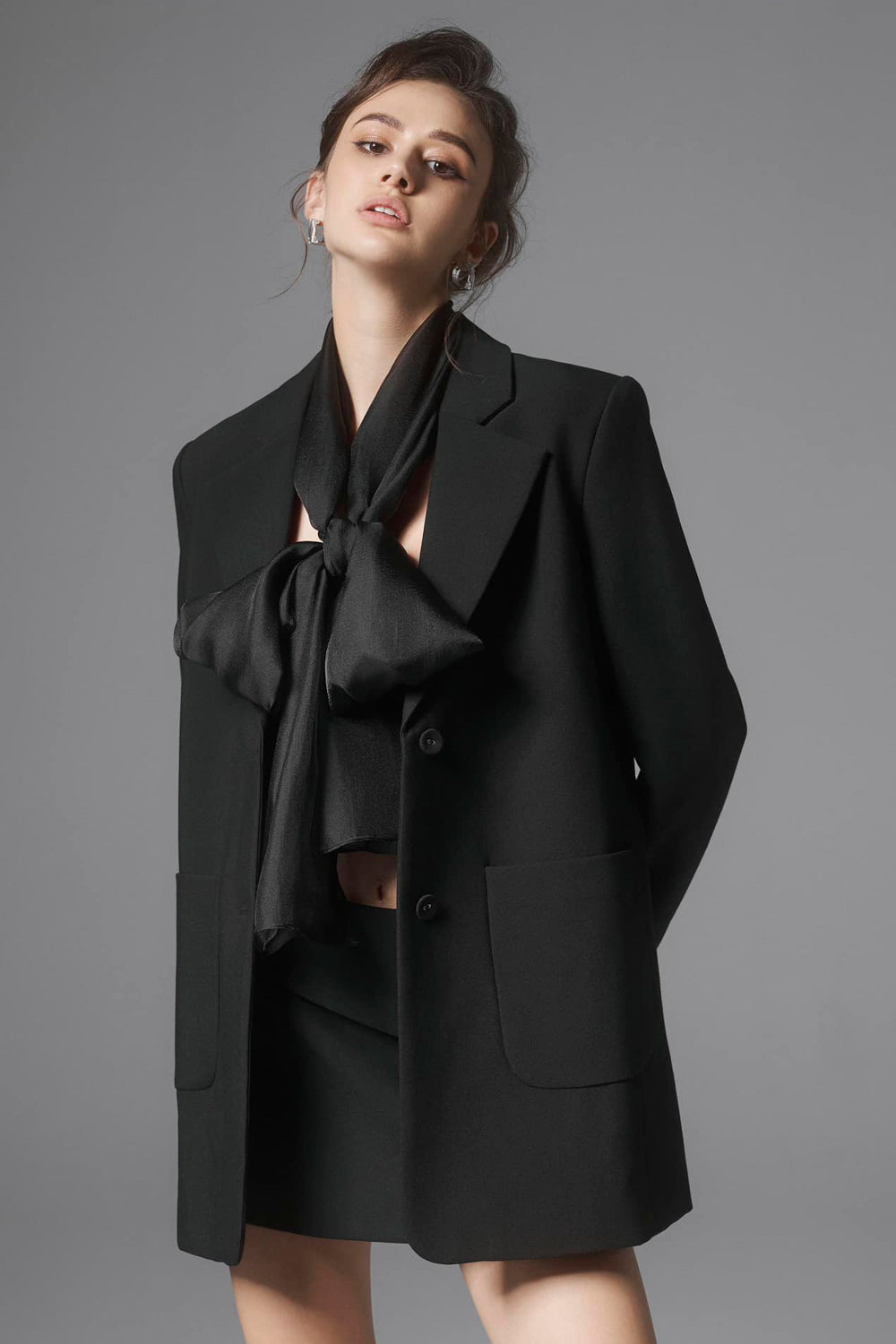 Ontario Straight Button Cotton Blend Blazer