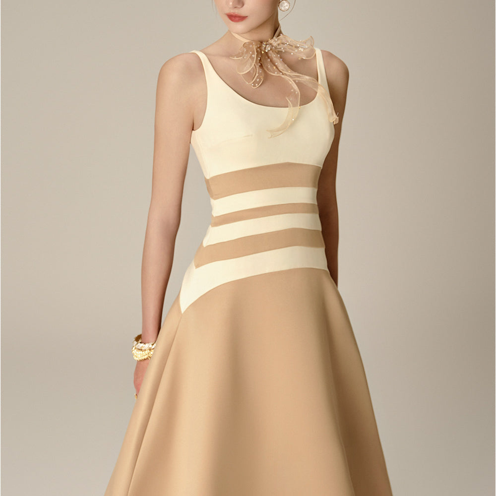 Orla A-line Scoop Neck Taffeta Calf Length Dress