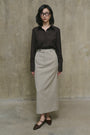Orped Straight Cotton Skirt