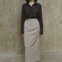 Orped Straight Cotton Skirt