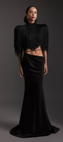 Obsidian High Neck Fringe Set - MEAN BLVD