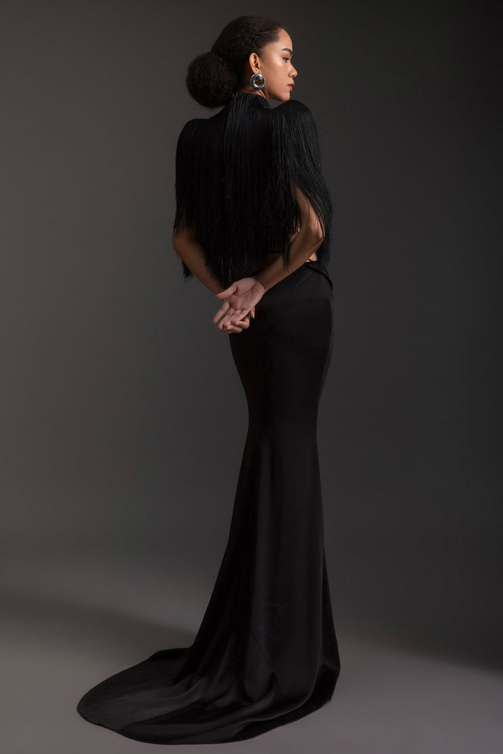 Obsidian High Neck Fringe Set - MEAN BLVD