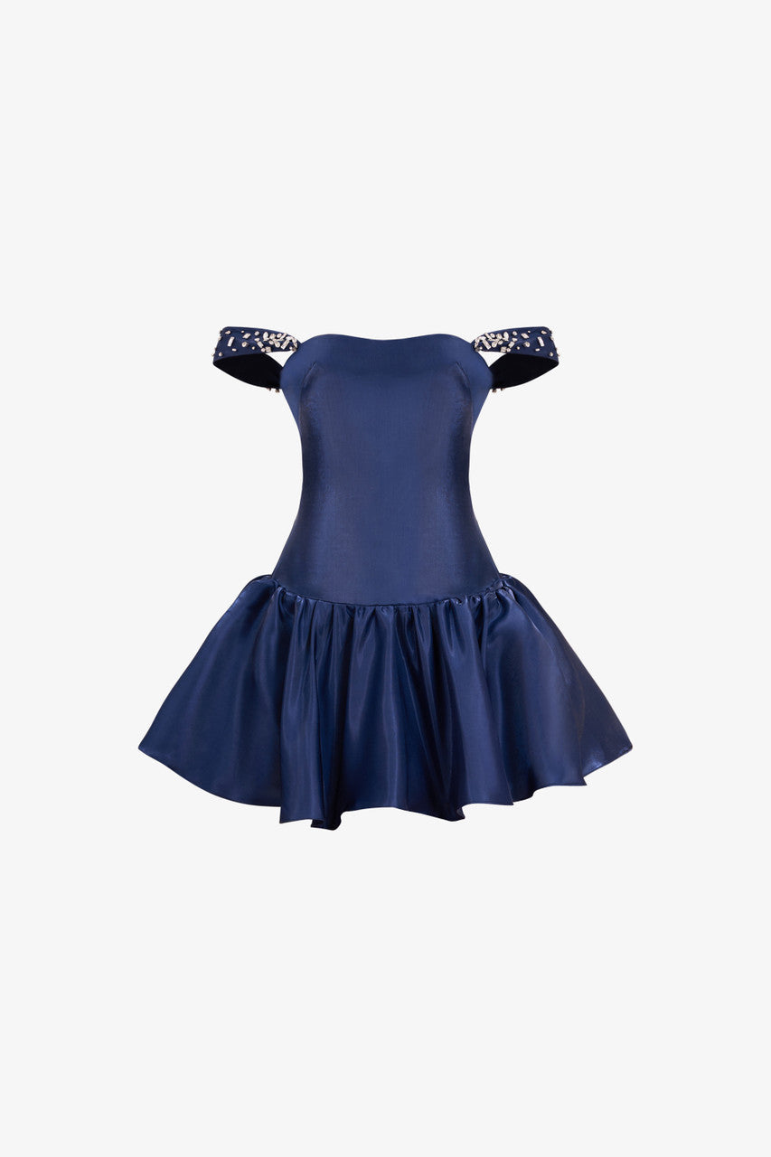 Naci Off Shoulder Fish Form Silk Dress 2