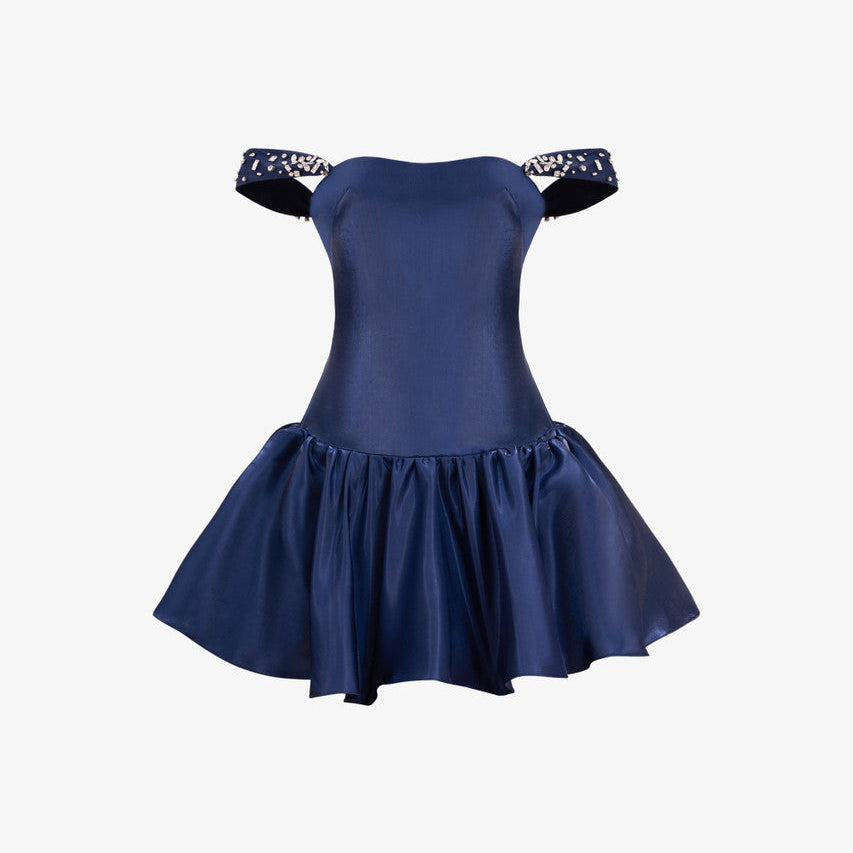Naci Off Shoulder Fish Form Silk Dress 2
