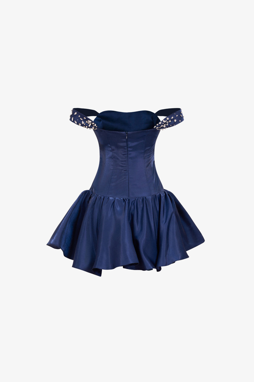 Naci Off Shoulder Fish Form Silk Dress 4