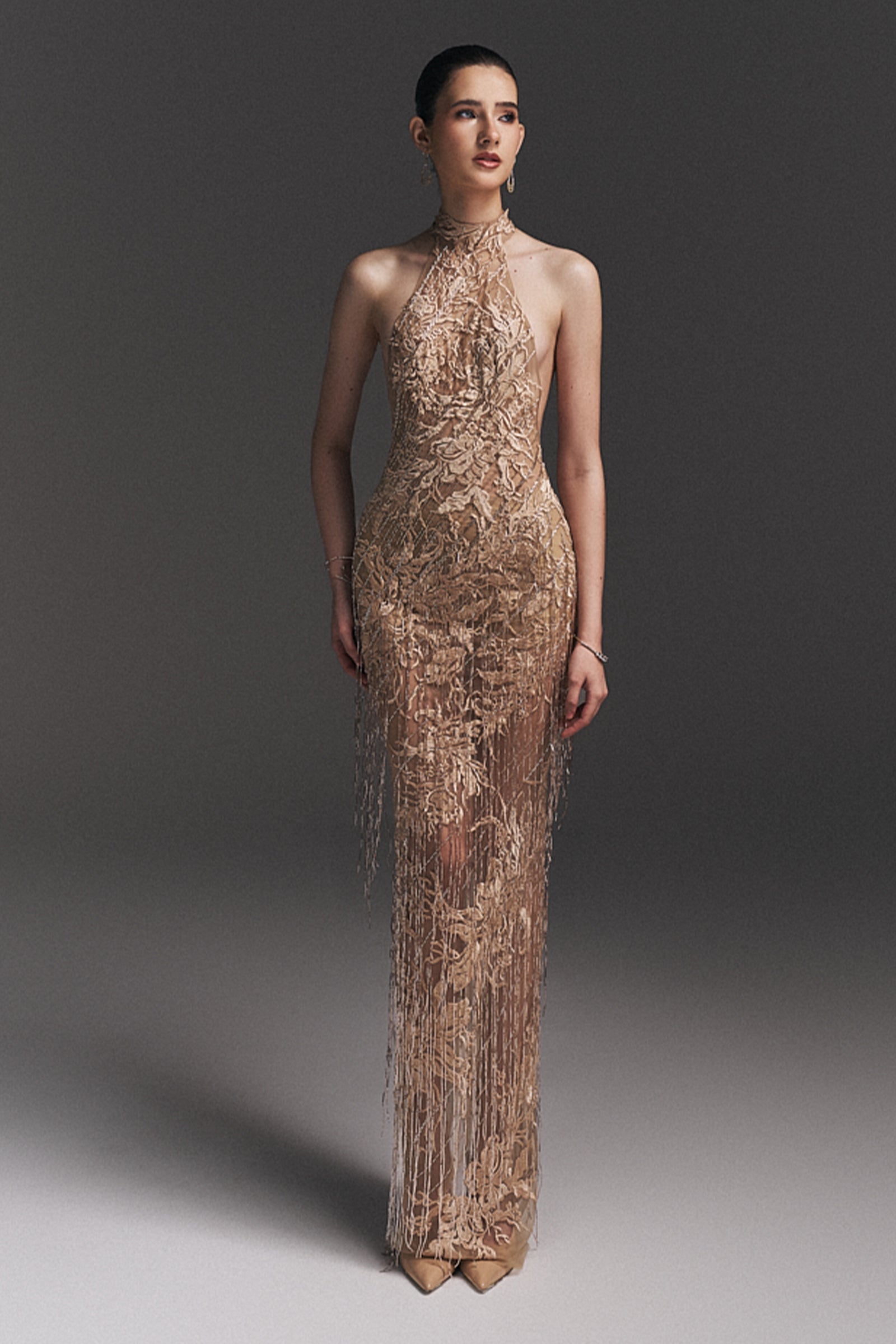 Olivia Bodycon Fringe Maxi Dress - MEAN BLVD