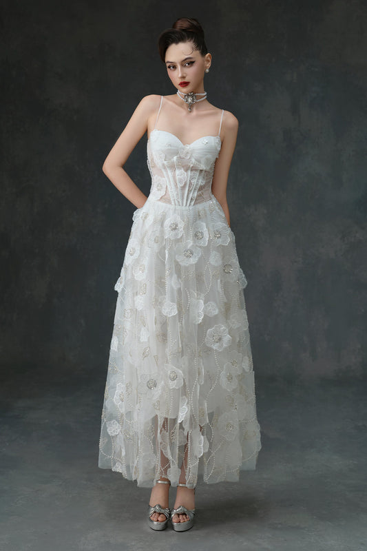 Olivia Sweetheart Bead Midi Dress - MEAN BLVD