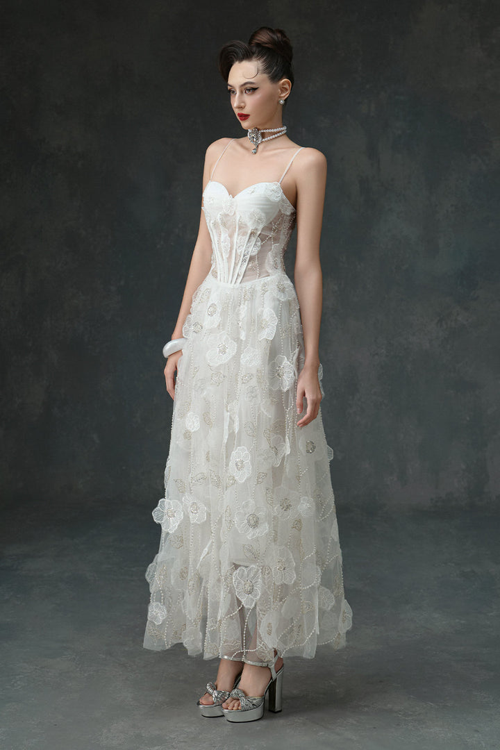 Olivia Sweetheart Bead Midi Dress - MEAN BLVD