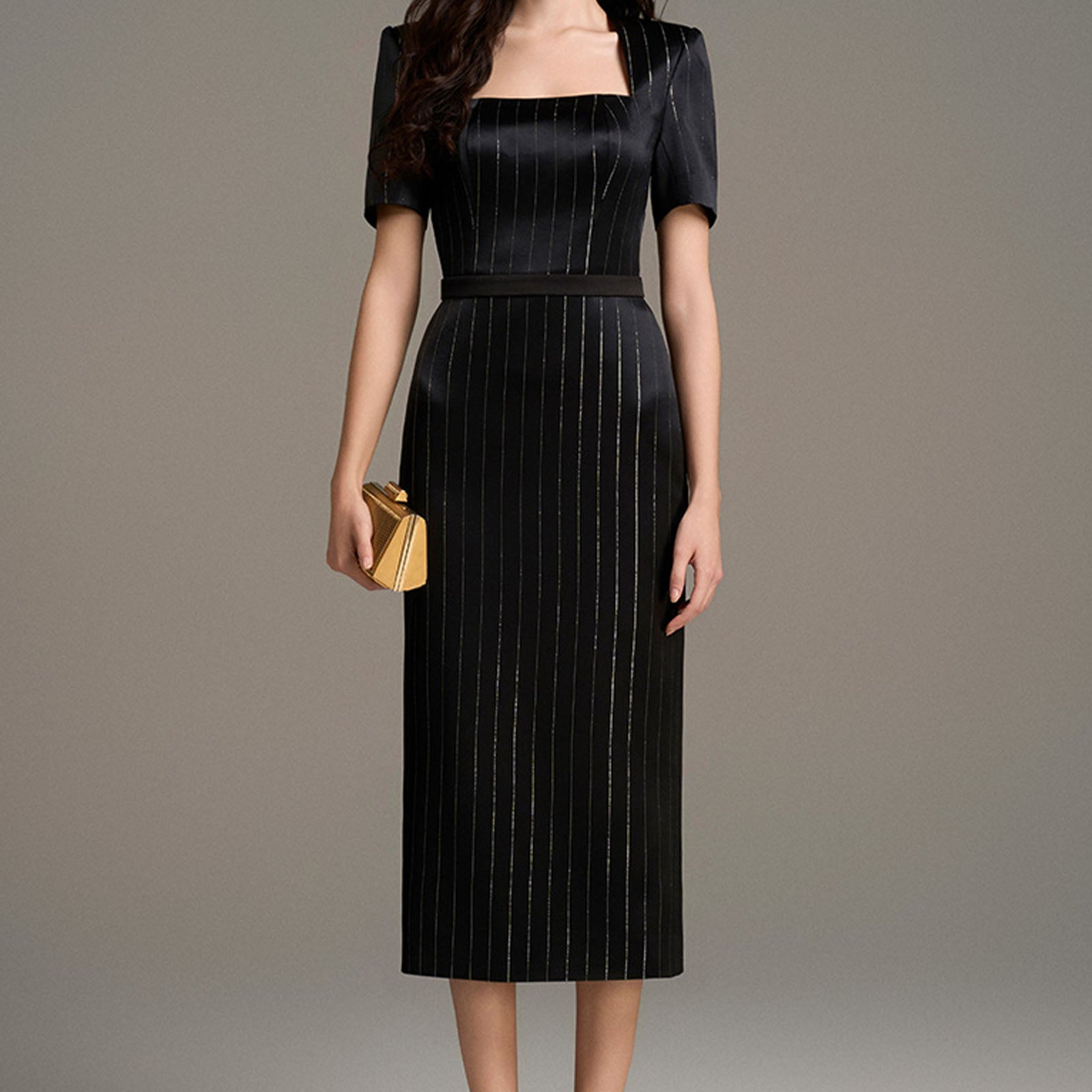 Olyne Square Neck Midi Dress - MEAN BLVD