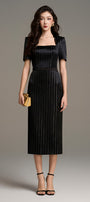 Olyne Square Neck Midi Dress - MEAN BLVD