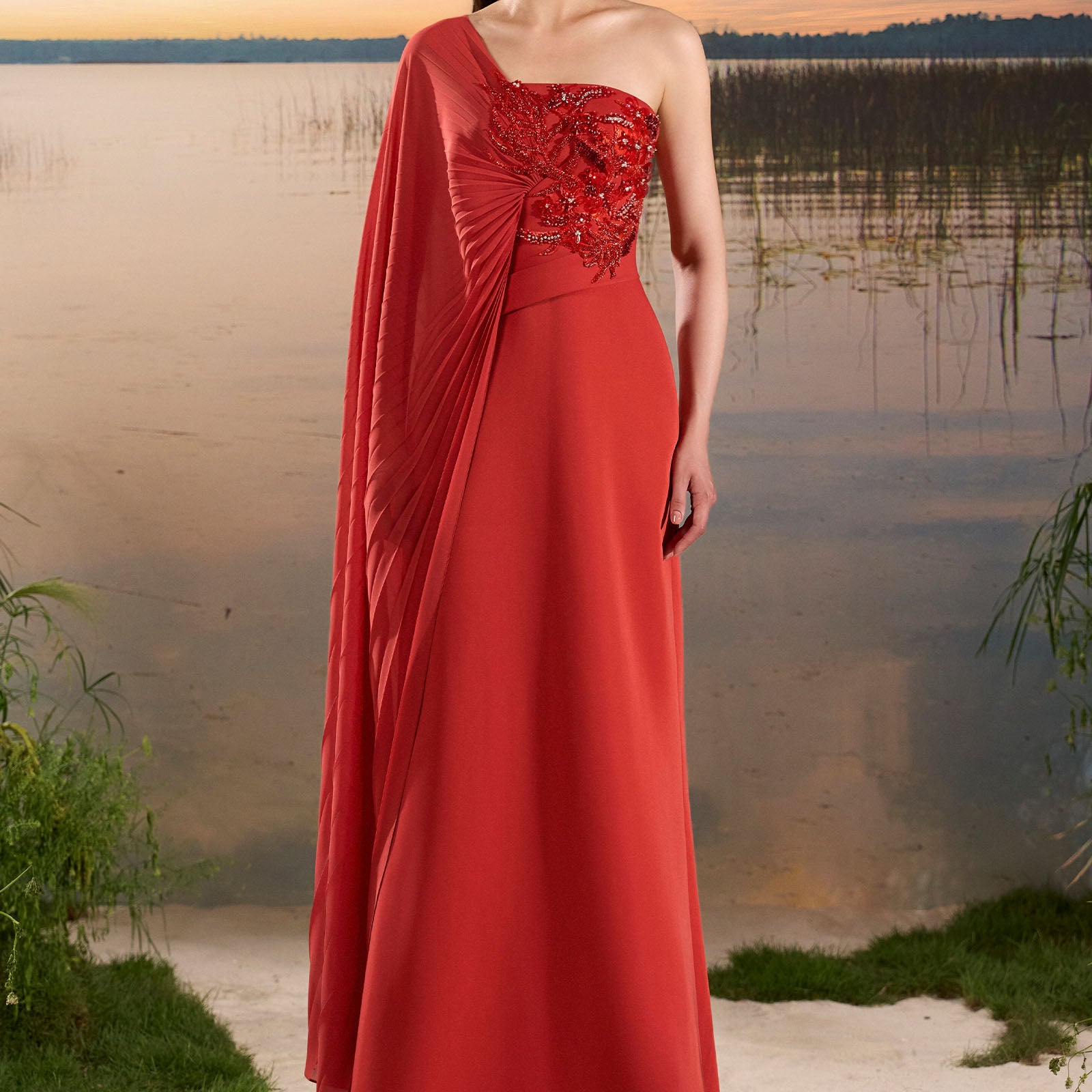 Orée One Shoulder Maxi Dress - MEAN BLVD