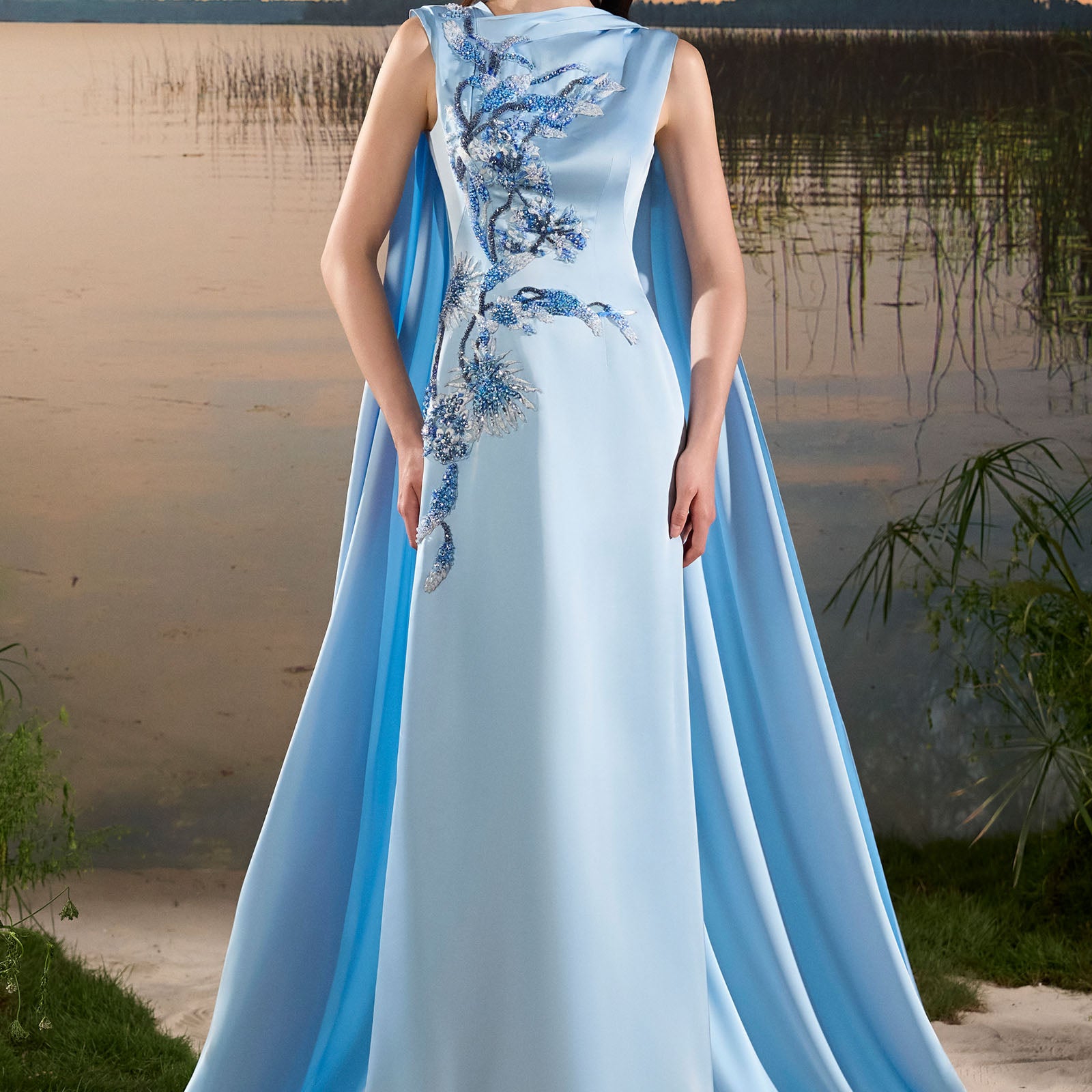 Orla Asymmetric Neck Maxi Dress - MEAN BLVD